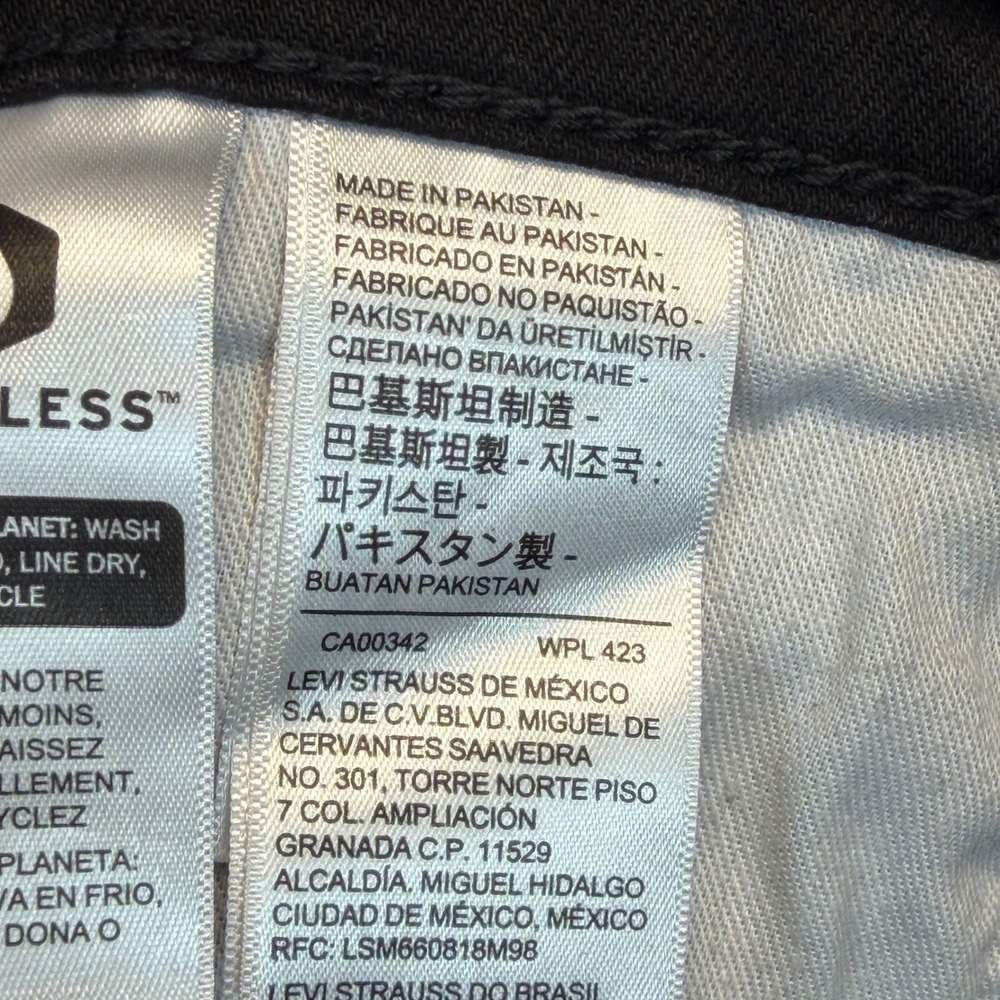 Levi's Jeans Mens 34x34 Black Cotton 511 Slim Fit Mid Rise Solid Stretch Casual - Picture 6 of 8